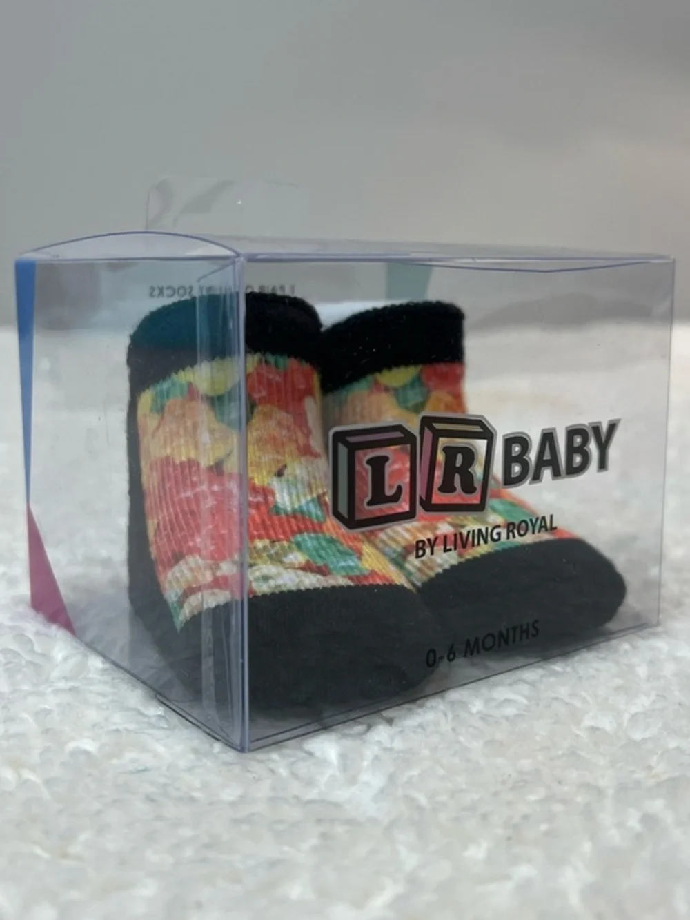 Living Royal Baby Infant Socks Black & Multicolor Ages 0-6 Months